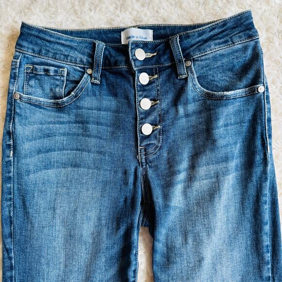 Prosperity Made in Blue Women Denim Cotton Blue Jeans Button Fly Straight Leg 27 - Picture 2 of 7